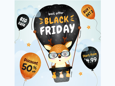 黑色星期五社交媒体发布提要横幅模板或方形传单集合(Black friday social media post feed banner template or square flyer collection)