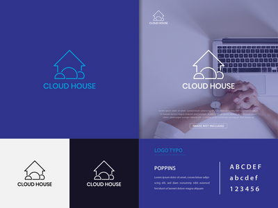 云屋标志设计模板(Cloud house logo design template)