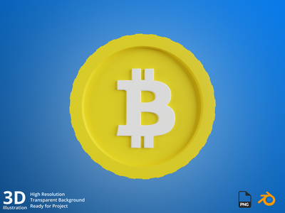 比特币-加密货币挖掘 3D 插图(Bitcoin - Cryptocurrency Mining 3D Illustration)