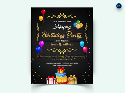 生日派对社交媒体帖子模板(Birthday Party Social Media Post Template)