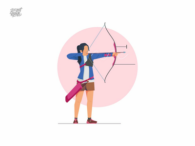射箭运动员插图-奥林匹克运动(Archery Athlete Illustration - Olympic Sport)
