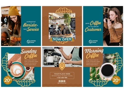 咖啡店 #01 Instagram 信息包(Coffee Shop #01 Instagram Feeds Pack)