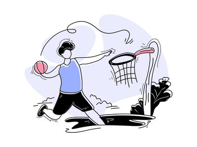 篮球平面插画概念奥林匹克运动会(Basketball flat illustration concept Olympic Games Sport)