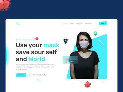 Covid-19 保护登陆页面设计(Covid-19 protect landing page design)