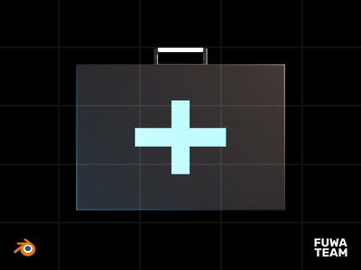 3D 游戏设备在黑暗插图包中发光 - 医疗套件（正面）(3D Game equipment glow in the dark illustration pack - Medical Kit (Front))