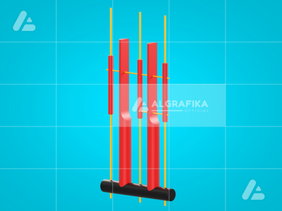 3d 插图 angklung 传统乐器对象(3d illustration angklung traditional instrument object)