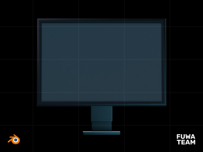 3D 游戏设备在黑暗插图包中发光 - 显示器（正面）(3D Game Device Glow In The Dark Illustration Pack - Display Monitor (Front))