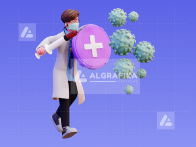 3d 字符男医生插图(3D Character Male Doctor Illustration)