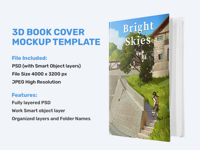 3d 书籍封面样机模板(3d Book Cover Mockup Template)