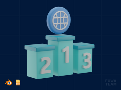 国家排名 - 3D SEO 插图(Country Ranking - 3D SEO Illustration)