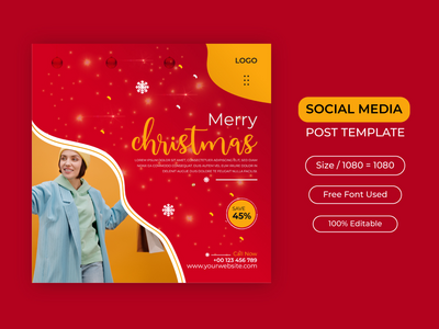 圣诞销售社交媒体模板(Christmas sale social media template)