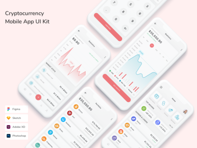 加密货币移动应用程序 UI 套件(Cryptocurrency Mobile App UI Kit)