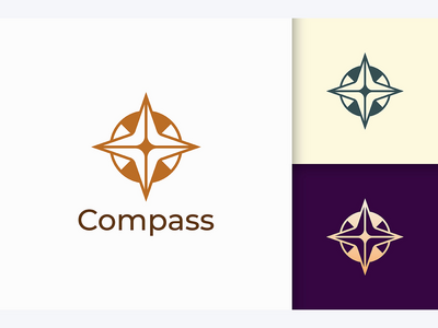 冒险和生存的指南针标志(Compass Logo For Adventure and Survival)