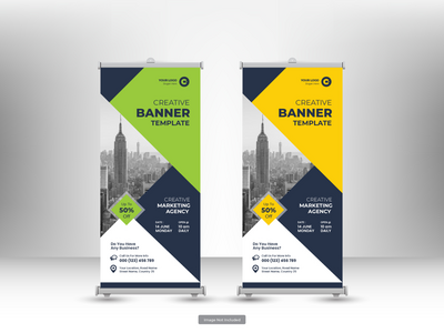 企业卷起横幅或传单社交媒体帖子模板(Corporate roll up banner or flyer social media post template)