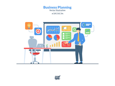 业务规划矢量图(Business Planning Vector Illustration)