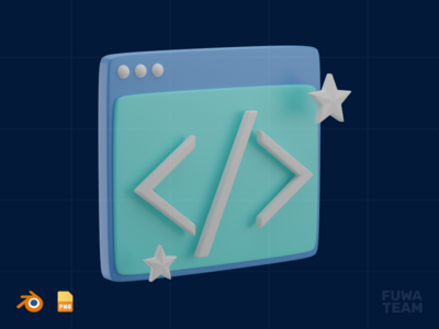 清洁编码 - 3D SEO 插图(Clean Coding - 3D SEO Illustration)