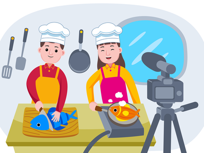 与厨师烹饪直播活动(Broadcasting live event with Chefs cooking)