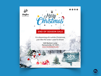 圣诞特卖提供社交媒体模板(Christmas Sale Offers Social Media Templates)