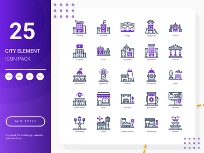 城市元素图标包(City Element Icon Pack)