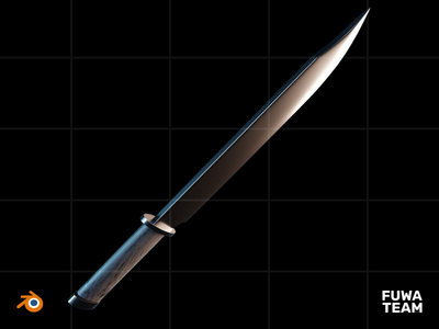 3D 游戏设备在黑暗插图包中发光 - 刀武器(3D Game equipment glow in the dark illustration pack - Knife Weapon)