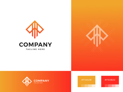 箭头建筑标志模板(Arrow Building Logo Template)