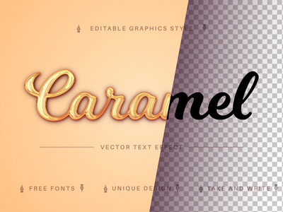 Caramel - 可编辑的文本效果，字体样式(Caramel - Editable Text Effect, Font Style)