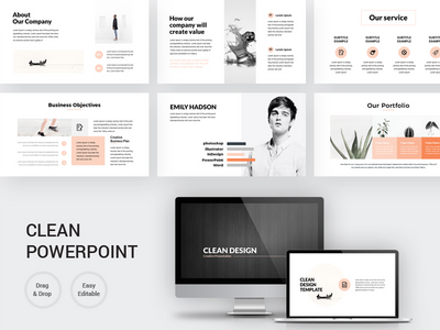 清洁设计最小的PowerPoint演示模板(Clean Design Minimal PowerPoint Presentation Template)