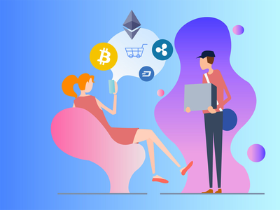 Cryptocurrency 电子商务 2D 插图(Cryptocurrency Ecommerce 2D Illustration)