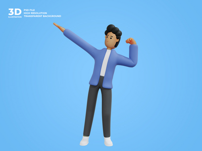 3d 业务人字符图(3d business man character illustration)