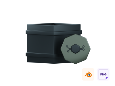 盒子和网络 3D 图标(Box & Networking 3D Icon)