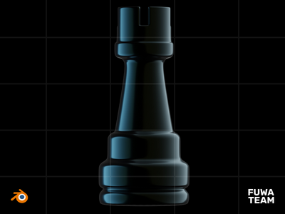 3D 国际象棋游戏在黑暗插图包中发光 - Rook（正面）(3D Chess game glow in the dark illustration pack - Rook (Front))