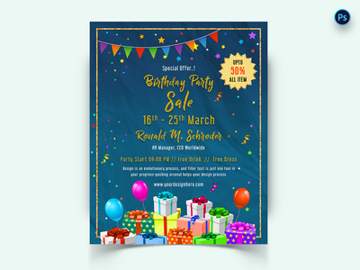 生日派对社交媒体帖子模板(Birthday Party Social Media Post Template)