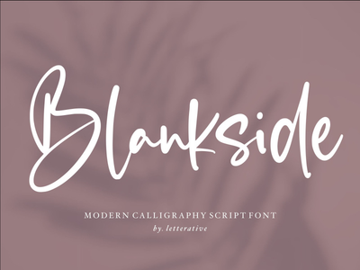 Blankside 是一种现代书法字体(Blankside is a Modern Calligraphy Font)