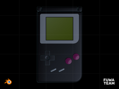 3D 游戏设备在黑暗中发光插图包 - Gameboy（正面）(3D Game Device Glow In The Dark Illustration Pack - Gameboy (Front))