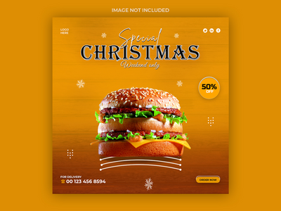 圣诞节社交媒体帖子模板(Christmas social media post template)