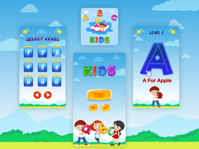 ABC Kids - 学习游戏应用程序 UI 套件(ABC Kids - learning Game App UI Kit)