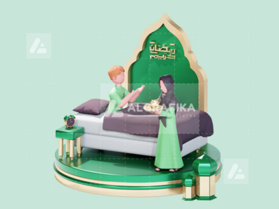 斋月贾巴尔的 3D 人物插图(3D Character Illustration Ramadan Kareem)
