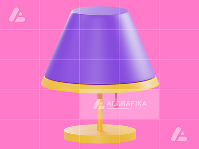 3d 插图台灯对象(3d illustration table lamp object)