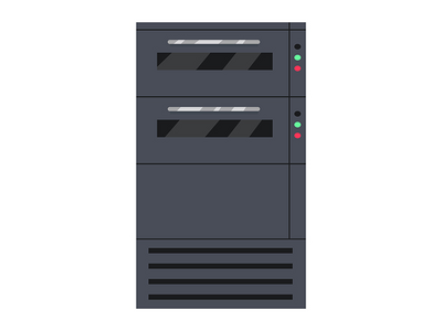 封闭式烘焙烤箱半平面彩色矢量对象(Closed bakery oven semi flat color vector object)