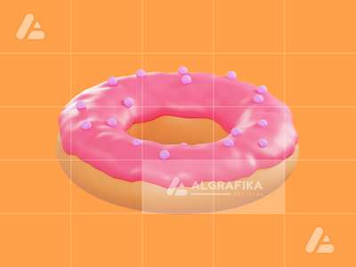 3d 插图甜甜甜圈对象(3d illustration sweet donut object)