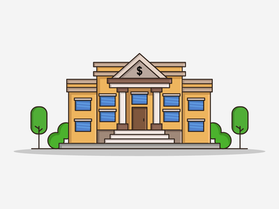 卡通插图银行(Cartoon illustrated bank)