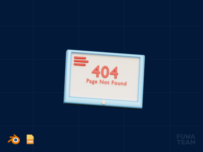 404 - 3D 空状态插图（正面）(404 - 3D Empty State Illustration (front))