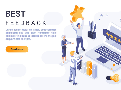 最佳反馈等距标题平面概念(Best Feedback Isometric Header Flat Concept)