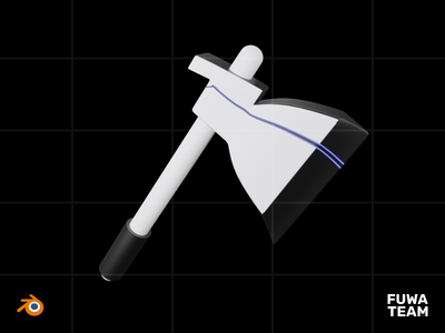 斧头武器 - 3D 未来主义游戏设备(Axe Weapon - 3D Futuristic game equipment)