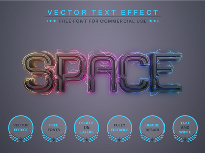 Cosmos - 可编辑的文字效果，字体样式(Cosmos - Editable Text Effect, Font Style)