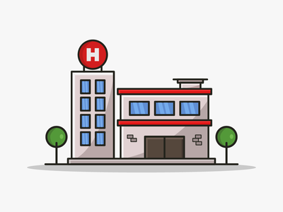 卡通插图医院(Cartoon illustrated hospital)