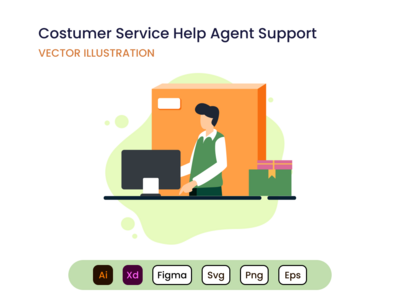 客户服务帮助代理支持概念(Costumer Service Help Agent Support concept)