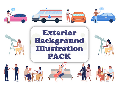 城市颜色 15 矢量插图捆绑(City color 15 vector illustrations bundle)