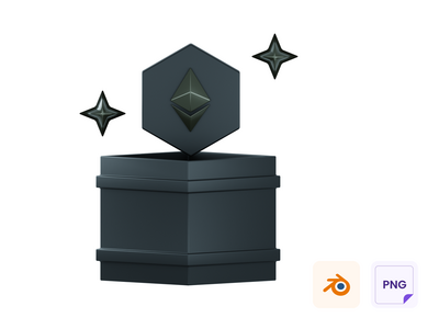 Box & Eth Sparkling 3D 图标(Box & Eth Sparkling 3D Icon)