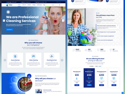 Bixol - 清洁服务网页模板(Bixol - Cleaning Services web template)